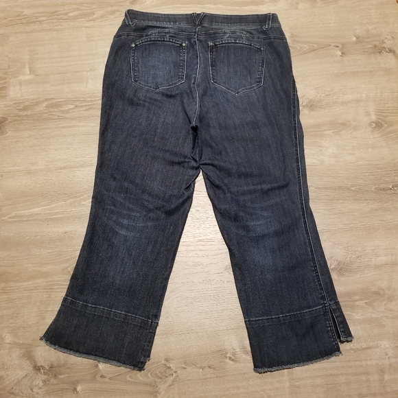 Democracy Ab Technology Jeans Cropped Flared Leg Womens Size 16W Dark Blue - Picture 4 of 6